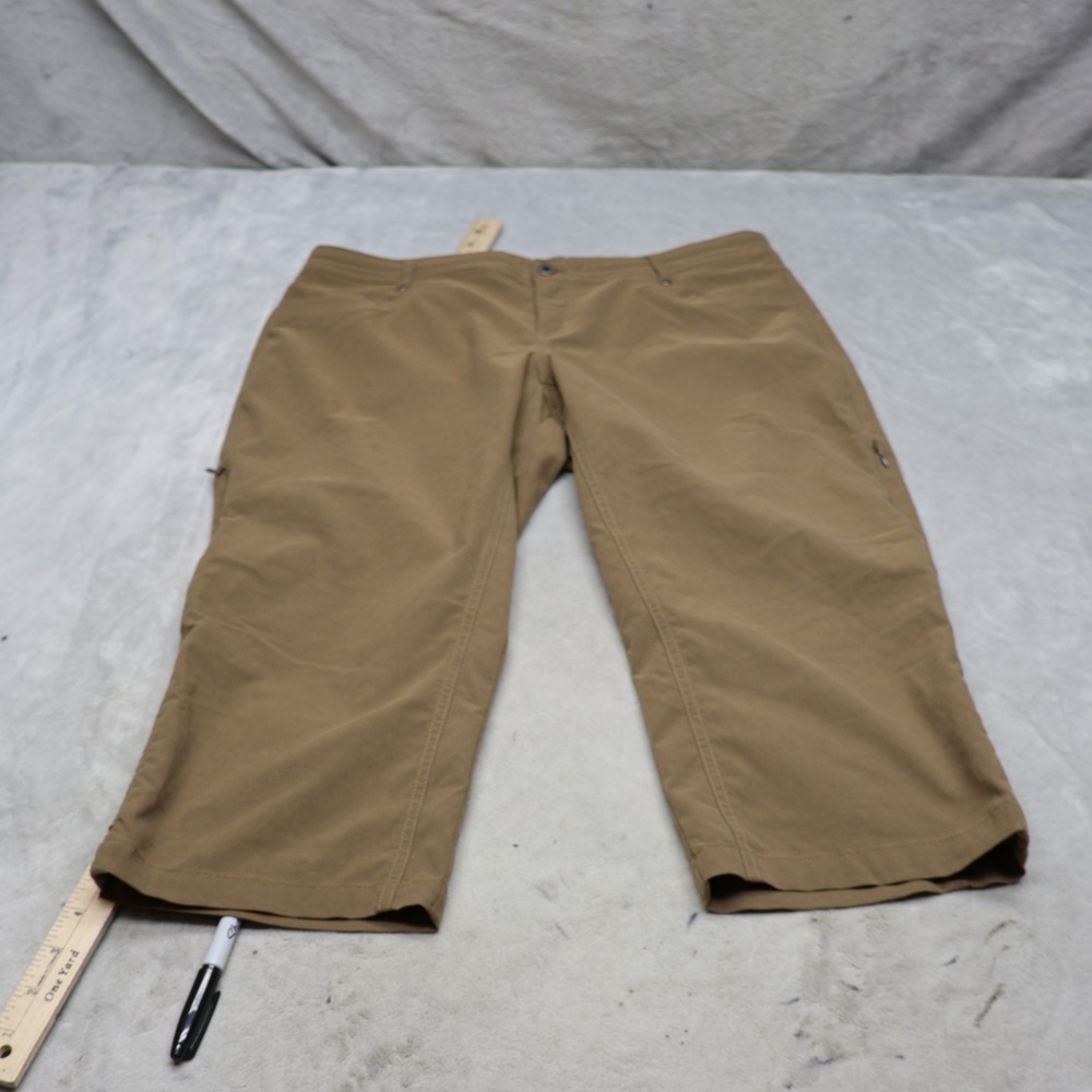 Kuhl Pants Womens 14 Brown Trekr Legendary Capri Stretch Lightweight Crop 35x23